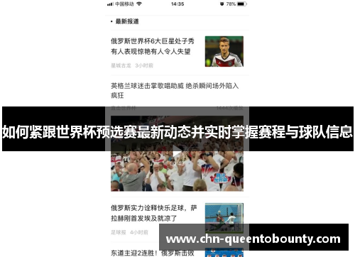 如何紧跟世界杯预选赛最新动态并实时掌握赛程与球队信息
